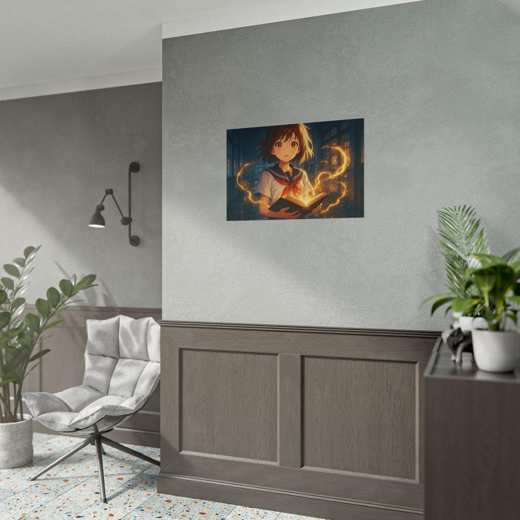 Enchanted Anime Art Print: Magical Girl, Cozy Room Decor