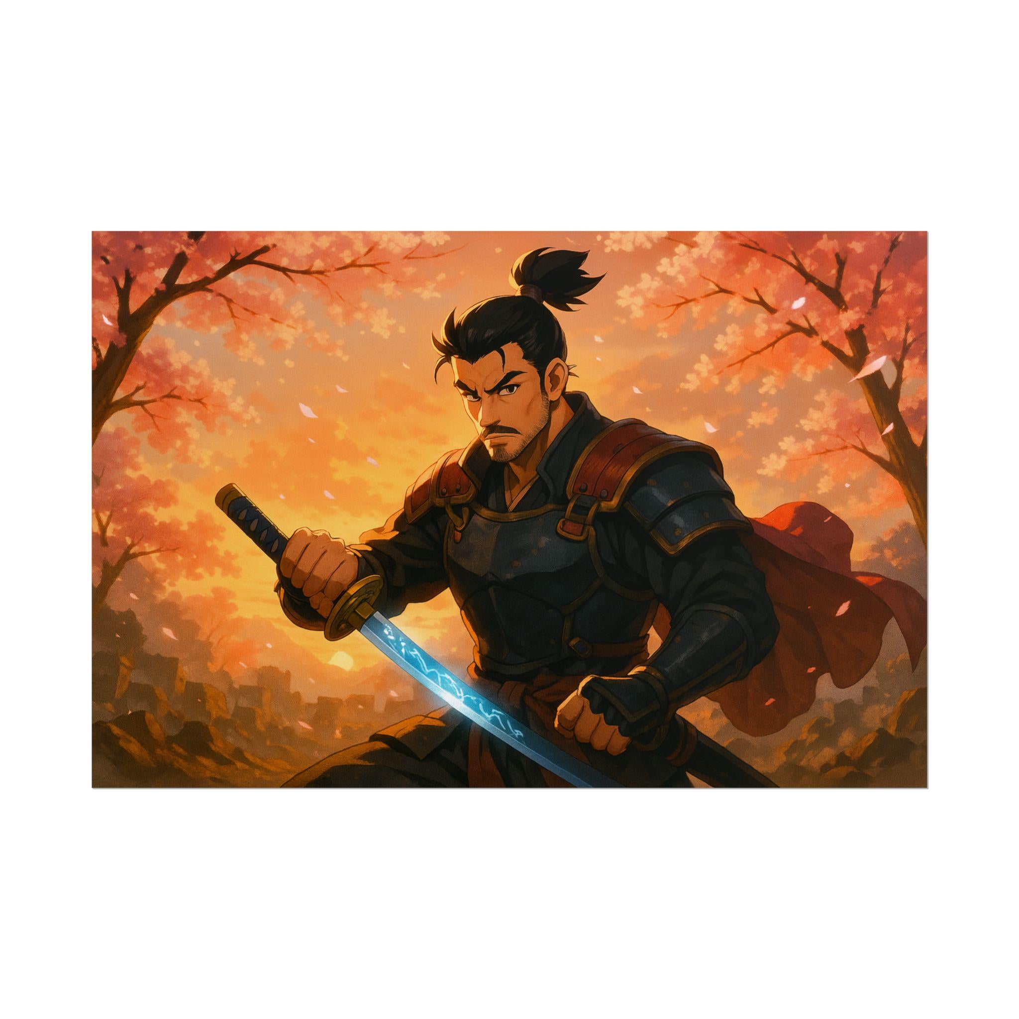 Anime Samurai Warrior Art Print: Epic Giclée Print