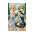 Anime Girls Poster: Elegant Magical Garden Art Print