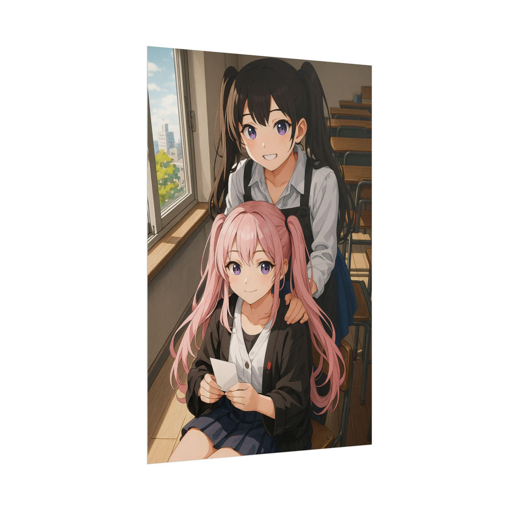 Anime School Girls Poster: Slice of Life Friendship Wall Art