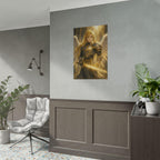 Anime Fire Power Poster Neon Glow Wall Art Futuristic Warrior Print Gift for Gamers and Anime Lovers