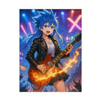 Anime Rock Star Poster, Music Wall Art Print, Japanese Anime Poster, Guitarist Anime Decor, Gift for Gamers and Music Lovers