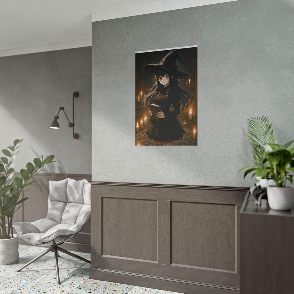 Anime Witch Poster: Gothic Dark Academia Wall Art