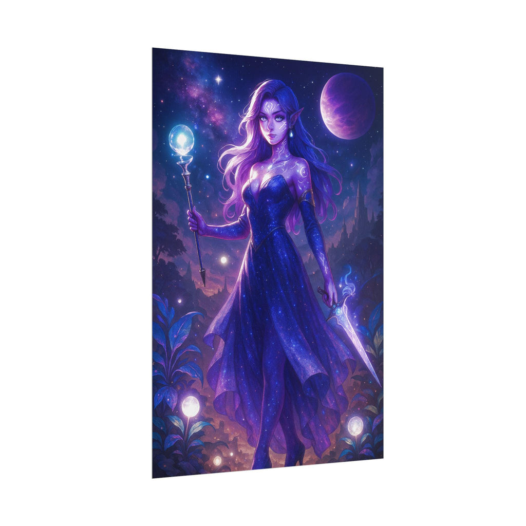 Anime Sorceress Art Print: Celestial Fantasy Poster