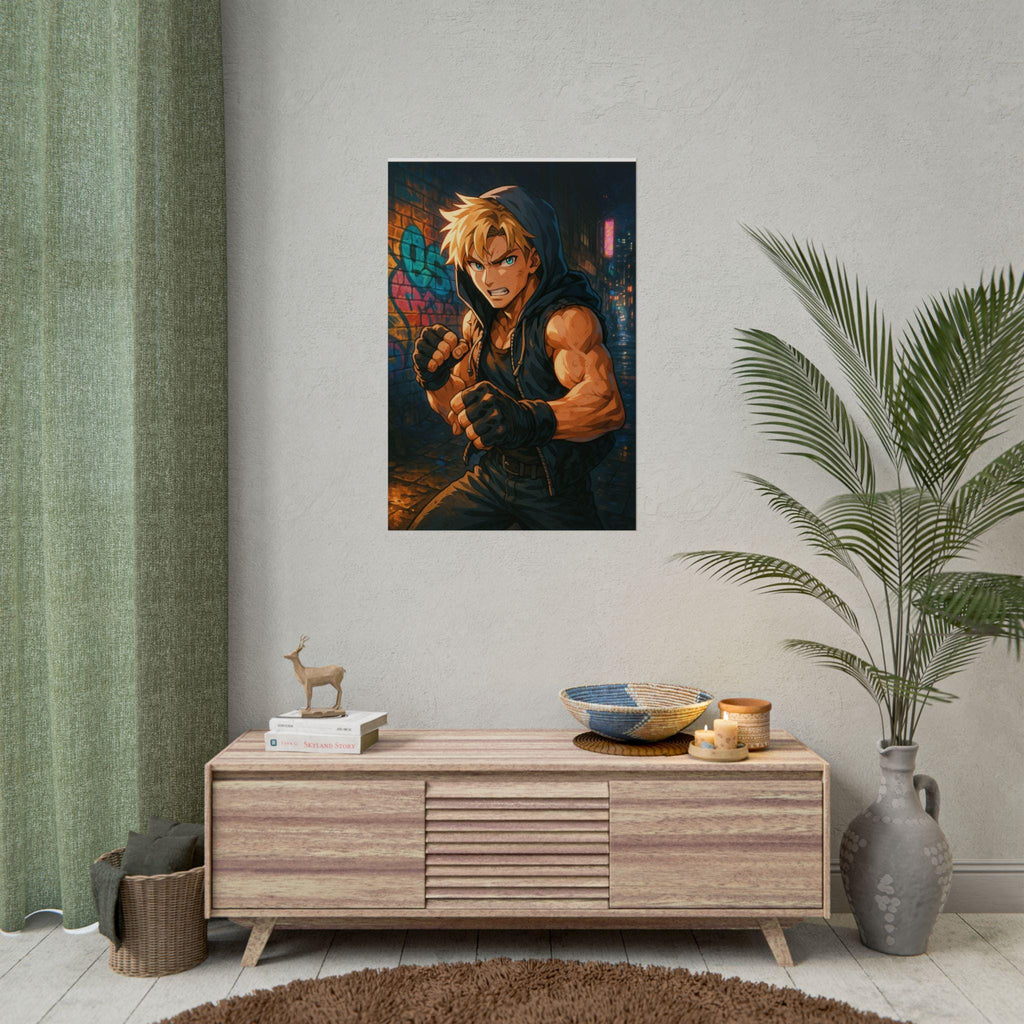Anime Street Fighter Poster: Vintage Gamer Room Wall Art