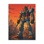 Anime Mecha Poster Giant Robot Artwork in Retro Style for Sci Fi Wall Decor
