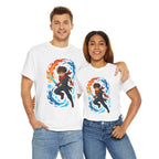 Fire and Ice Anime Wizard T-Shirt: Fantasy Mage Graphic Tee
