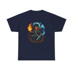 Anime Wizard T-Shirt: Fire and Water Sorcerer, Otaku Gamer Tee