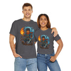 Anime Wizard T-Shirt: Fire and Water Sorcerer, Otaku Gamer Tee