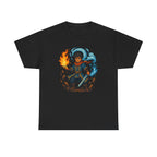 Anime Wizard T-Shirt: Fire and Water Sorcerer, Otaku Gamer Tee