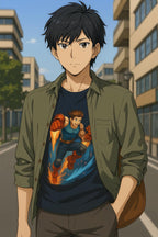 Jet-Powered Anime Hero T-Shirt: Epic Gamer Apparel