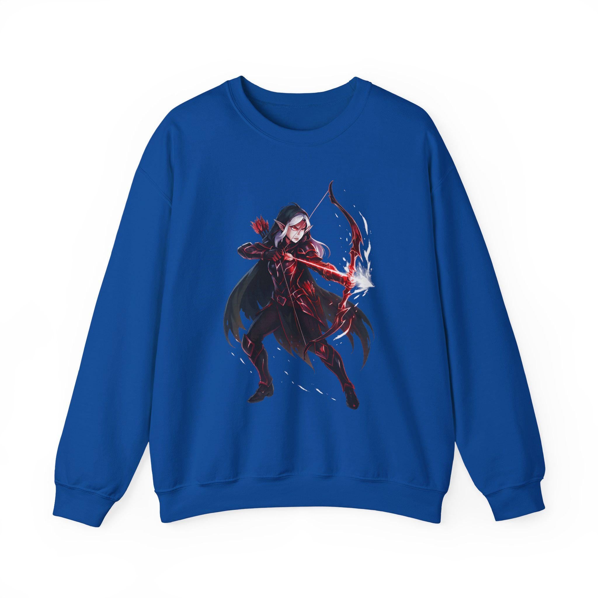 Dark Elf Archer Anime Sweatshirt, Graphite Heather Pullover | Epic Anime Apparel Original