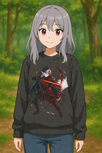 Dark Elf Archer Anime Sweatshirt, Graphite Heather Pullover | Epic Anime Apparel Original