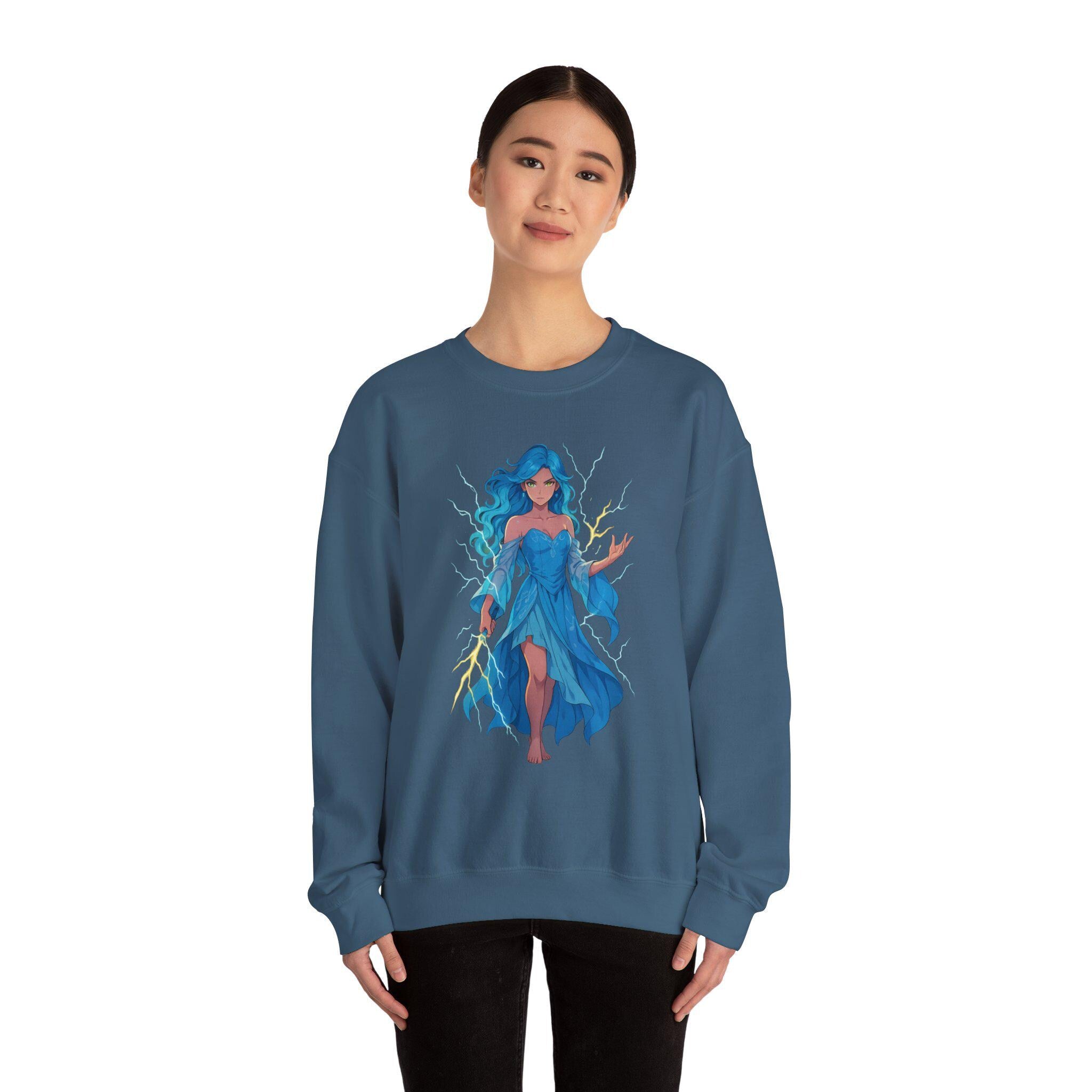 Lightning Sorceress Anime Sweatshirt,  Black Pullover | Epic Anime Apparel Original