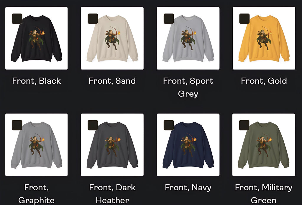 Elf Archer Anime Sweatshirt Sand Color Unisex Pullover Japanese Fantasy Ranger Gift