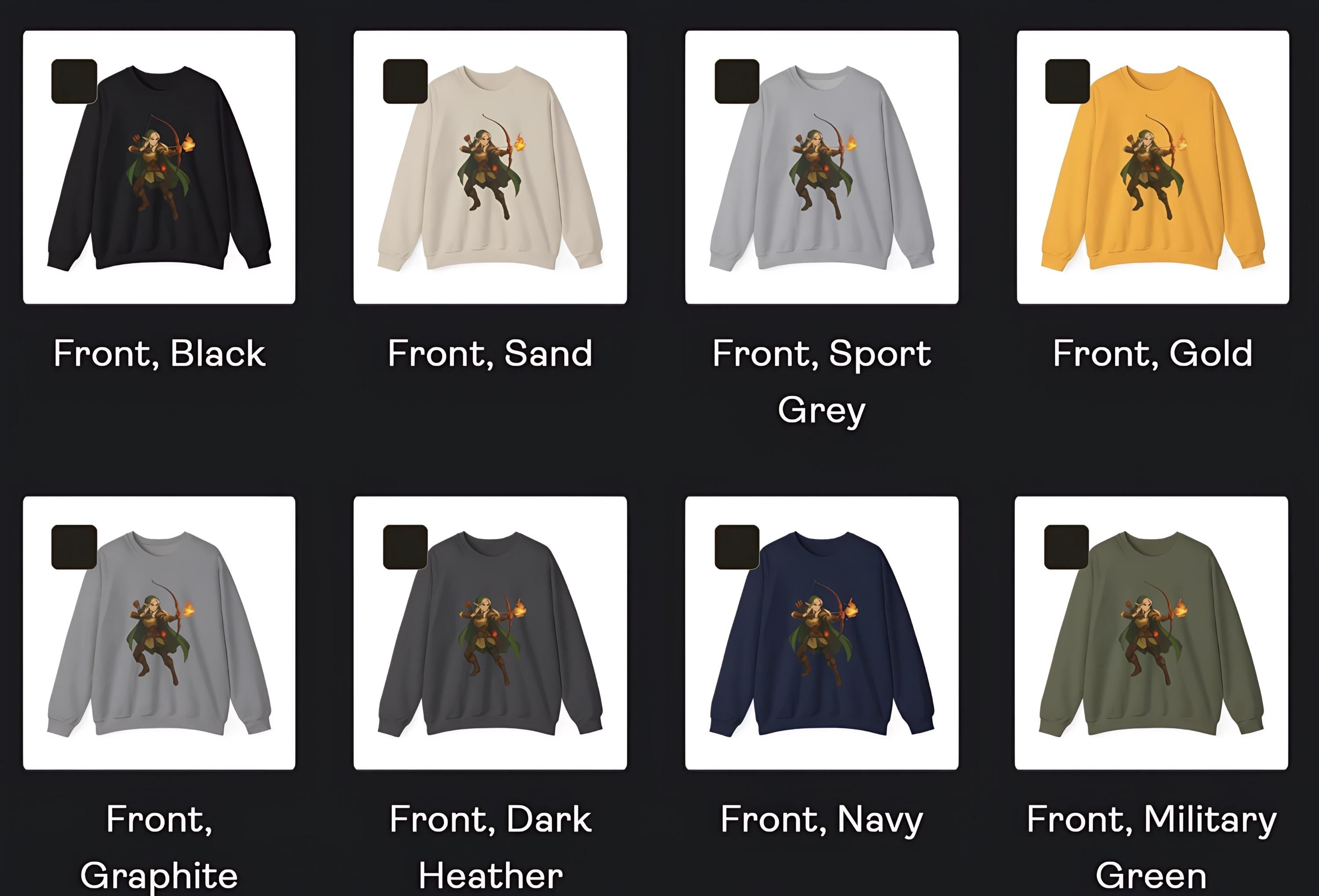 Elf Archer Anime Sweatshirt Sand Color Unisex Pullover Japanese Fantasy Ranger Gift