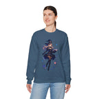 Anime Witch Girl Sweatshirt Magical Book Spellcaster Gift for Fantasy Lovers Otaku Cozy Japanese Style Top