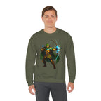 Lightning Archer Anime Sweatshirt Black Neon Glow Fantasy Bow Hunter Gift for Gamers Otaku Streetwear Epic Anime Apparel