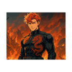 Epic Dragon Anime Art Print: Vibrant Flame Design