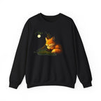 Fox Café Anime Sweatshirt  Cozy Autumn Gift for Animal Lovers Cute Fox Art Japanese Style Streetwear Epic Anime Apparel