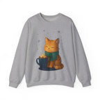 Cozy Cat Cocoa Sweatshirt Cute Kawaii Cat Lover Gift Anime Coffee Crewneck Fall Aesthetic Streetwear Epic Anime Apparel