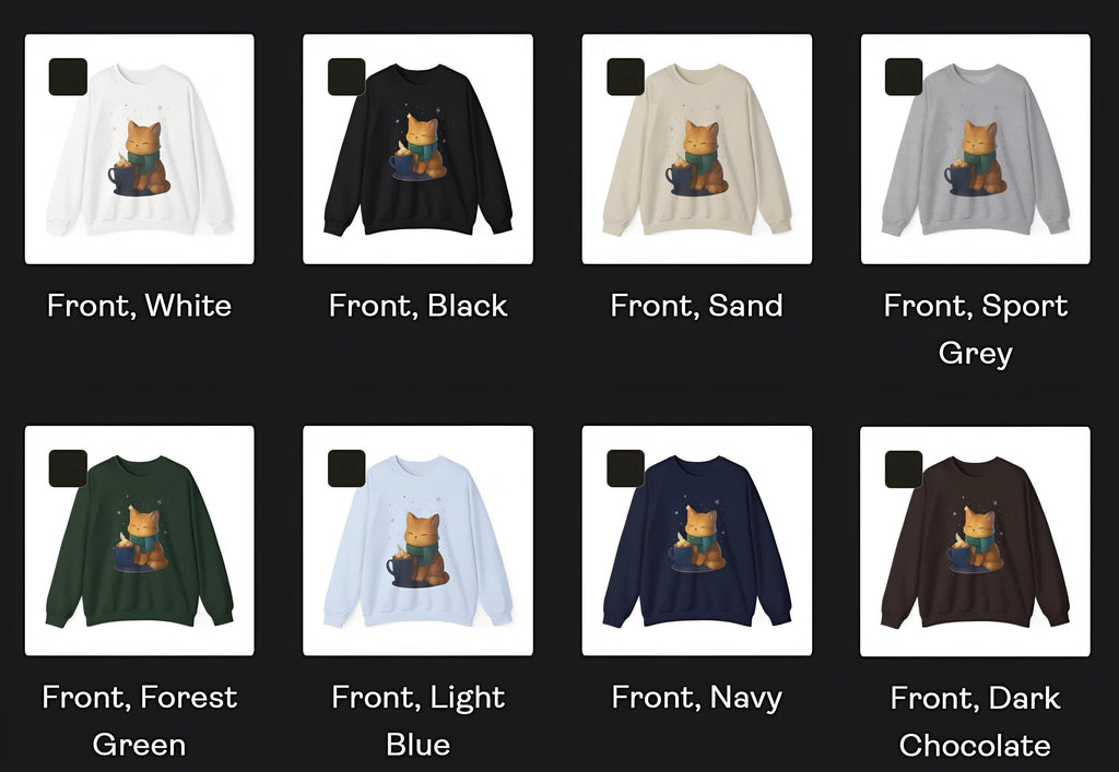 Cozy Cat Cocoa Sweatshirt Cute Kawaii Cat Lover Gift Anime Coffee Crewneck Fall Aesthetic Streetwear Epic Anime Apparel