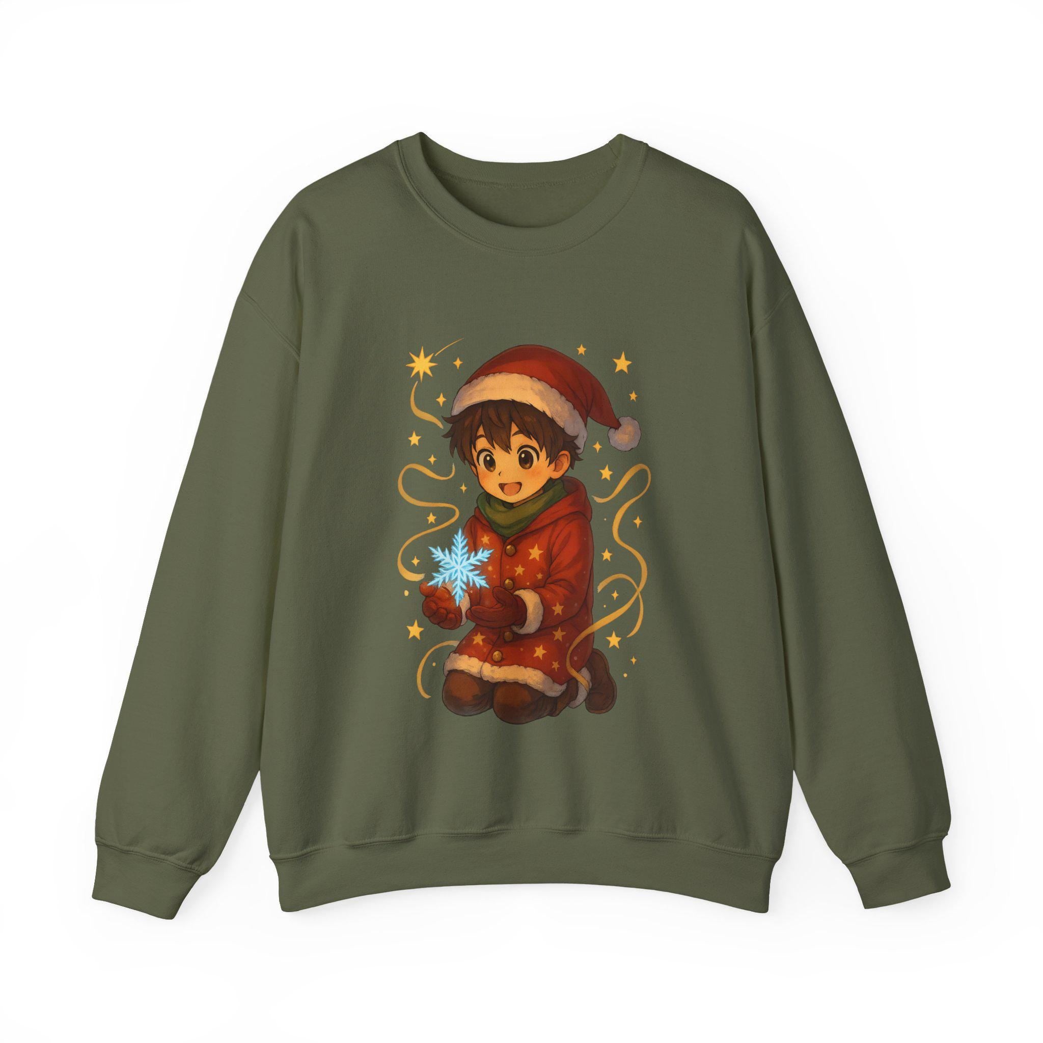Anime Christmas Boy Sweatshirt Cute Holiday Gift Cozy Winter Apparel for Anime Fans and Gamers