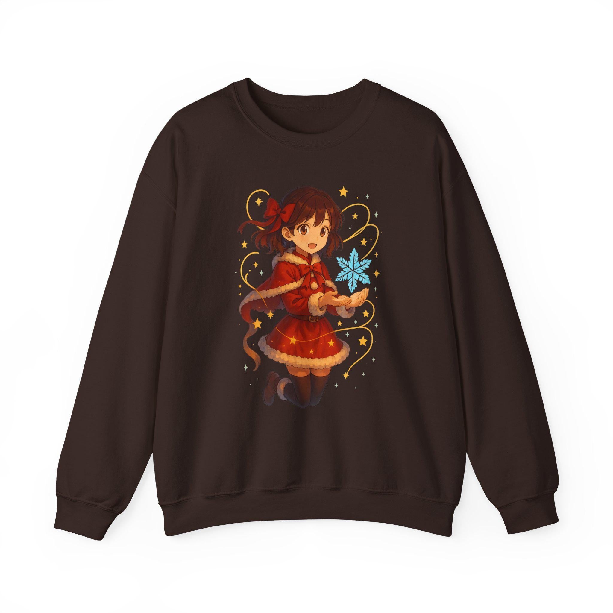 Anime Christmas Girl Sweatshirt Cute Holiday Gift Cozy Winter Apparel for Anime Fans and Collectors