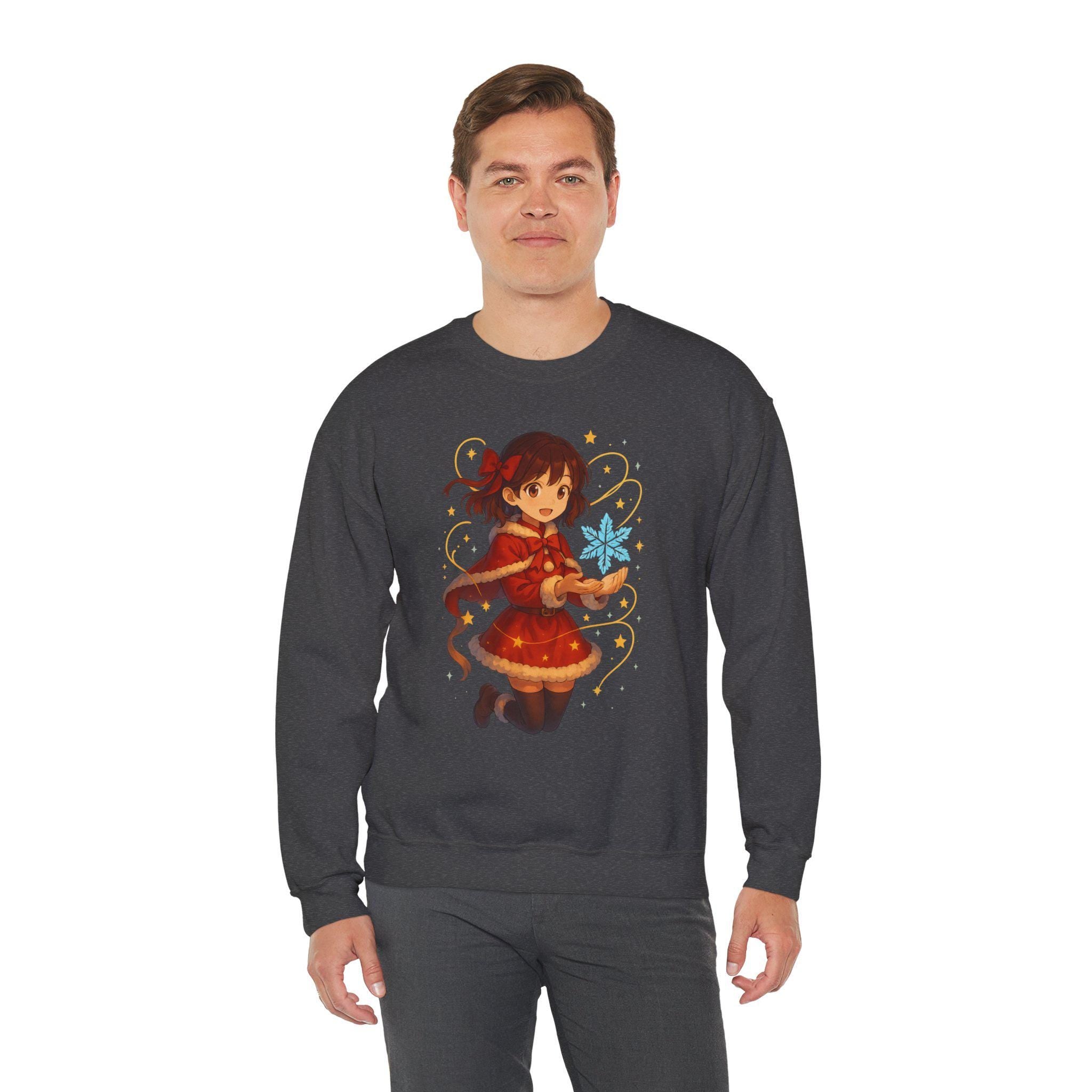 Anime Christmas Girl Sweatshirt Cute Holiday Gift Cozy Winter Apparel for Anime Fans and Collectors