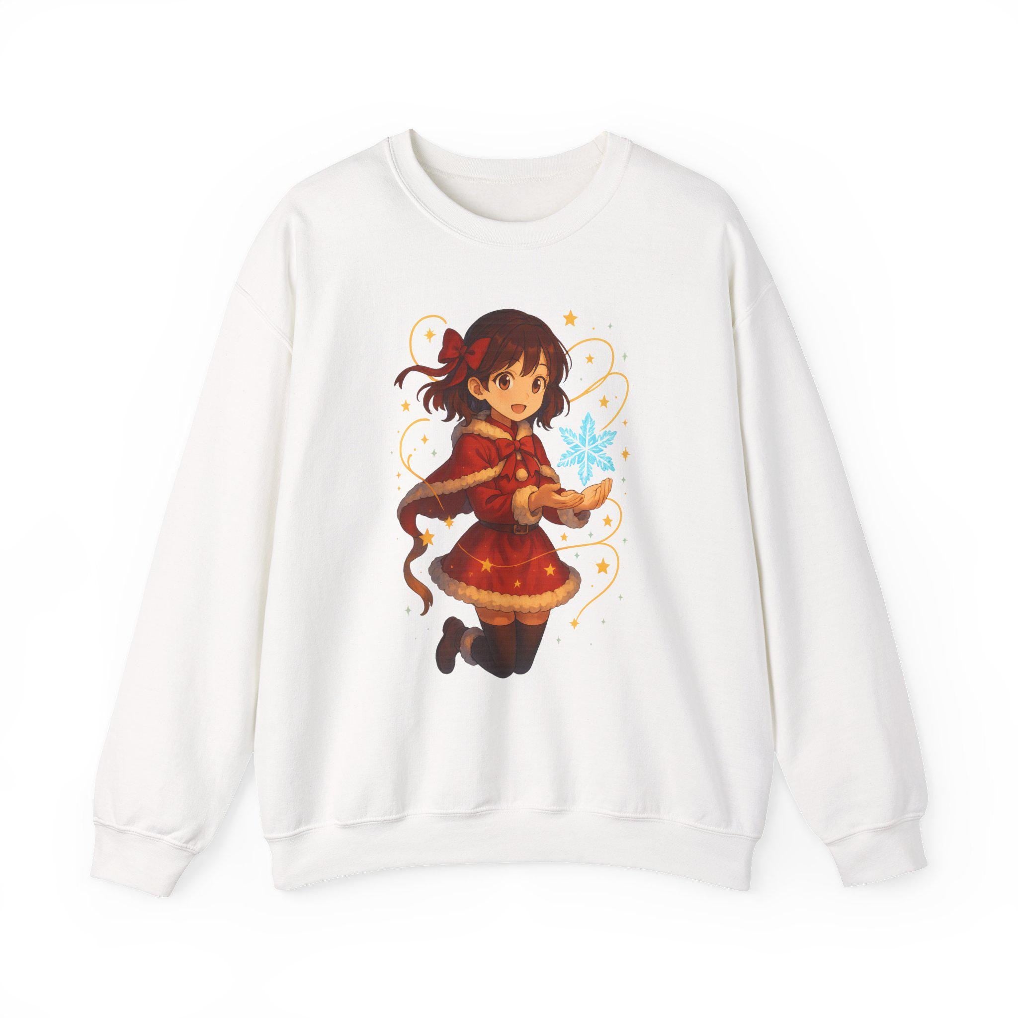 Anime Christmas Girl Sweatshirt Cute Holiday Gift Cozy Winter Apparel for Anime Fans and Collectors