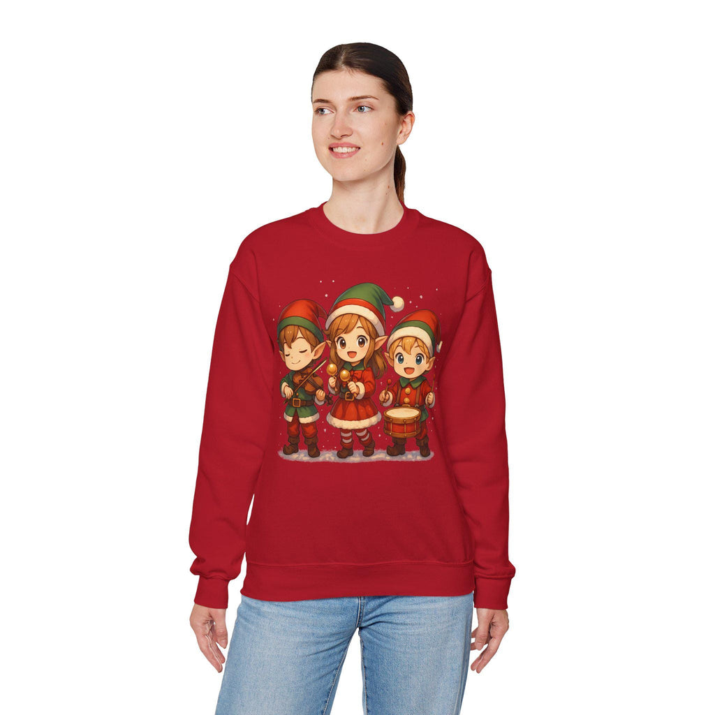 Anime Christmas Elf Sweatshirt Cute Holiday Gift Cozy Winter Apparel for Anime Fans and Gamers