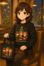 Anime Christmas Elf Sweatshirt Cute Holiday Gift Cozy Winter Apparel for Anime Fans and Gamers