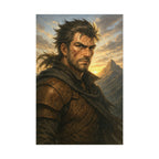 Anime Warrior Poster Fantasy Knight Character Art Medieval Adventure Wall Decor