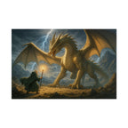 Fantasy Dragon Stormy Mountain Artwork Mythical Creature Wall Art Epic Adventure Print