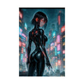 Anime Girl Ninja Assassin Poster: Cyberpunk Wall Art