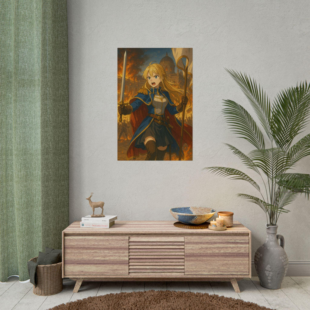 Anime Fantasy Warrior Art Poster: Giclée Print for Anime Fans