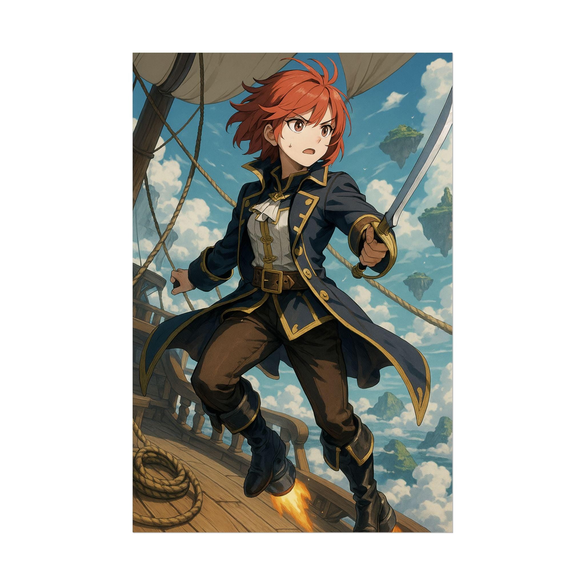 Anime Pirate Art Print: Swashbuckler Theme for Gamers