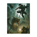 Epic Anime Dragon Battle Art Print: Gamer Room Decor