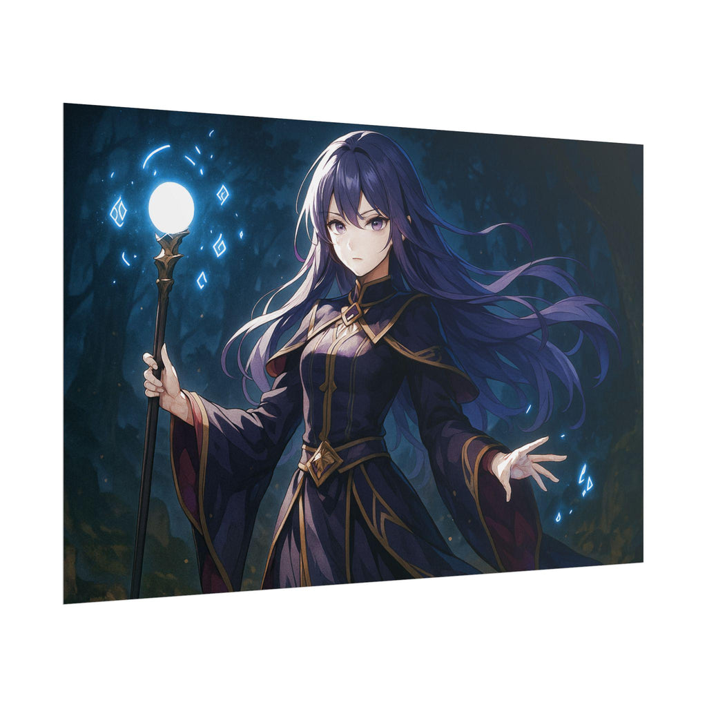 Anime Art Wall Art: Fantasy Witch with Magic Staff