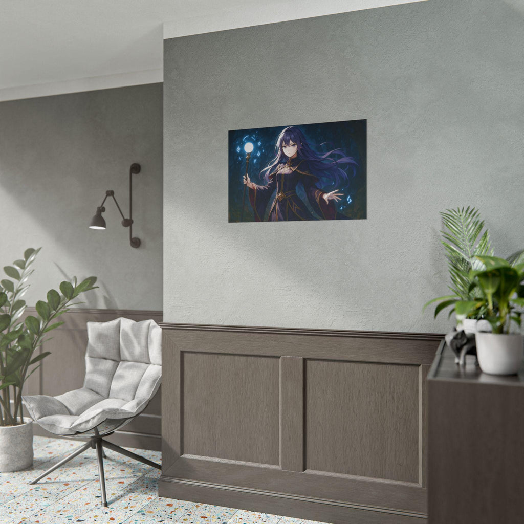 Anime Art Wall Art: Fantasy Witch with Magic Staff