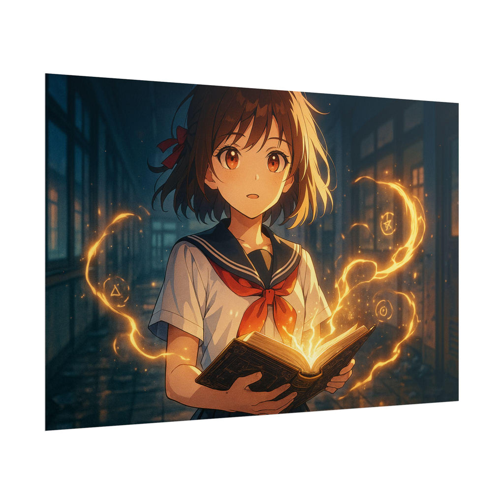Enchanted Anime Art Print: Magical Girl, Cozy Room Decor