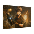 Anime Steampunk  Inventor Wall Art Print, Japanese Anime  Fantasy Mechanic Artwork, Gift for Otaku and Steampunk Fans