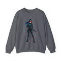 Cyberpunk Anime Girl Sweatshirt Neon Glow Streetwear Futuristic Techwear Gift for Anime Lovers and Gamers
