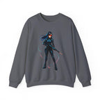 Cyberpunk Anime Girl Sweatshirt Neon Glow Streetwear Futuristic Techwear Gift for Anime Lovers and Gamers