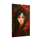 Anime Dragon Queen Art Print: Fierce Warrior, Mythical Fantasy Decor