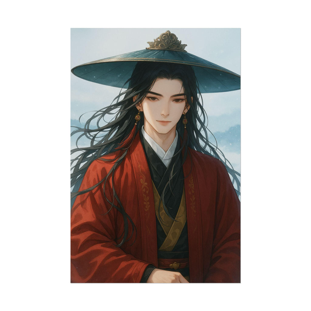 Anime Samurai Poster: Elegant Warrior Fantasy Art Print