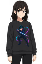 Cyberpunk Anime Boy Sweatshirt Neon Blade Streetwear Futuristic Techwear Gift for Gamers and Anime Fans