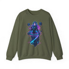 Cyberpunk DJ Girl Sweatshirt Neon Glow Streetwear Techwear Gift for Anime Lovers and Gamers