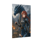 Anime Dragon Poster: Warrior Girl Fantasy Art Print