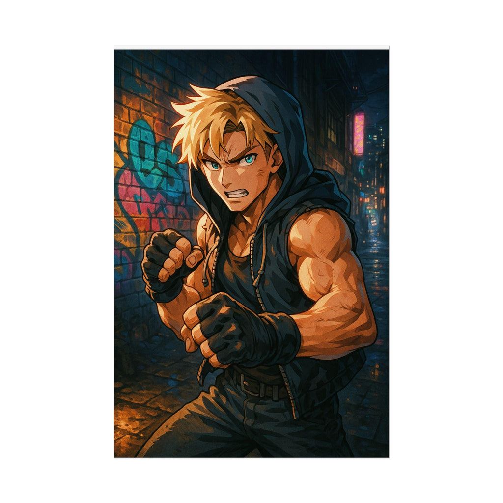 Anime Street Fighter Poster: Vintage Gamer Room Wall Art